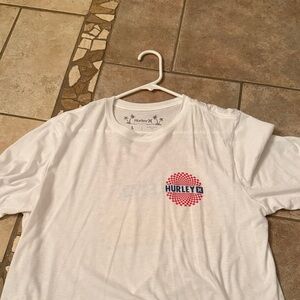 Hurley White Tee with Red Dot Design